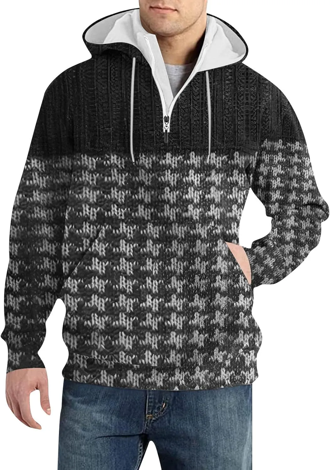 Mens Big and Tall Graphic Hoodie: Heavy Weight Workout Flannel Sweatshirt Designer Oversized Pullover