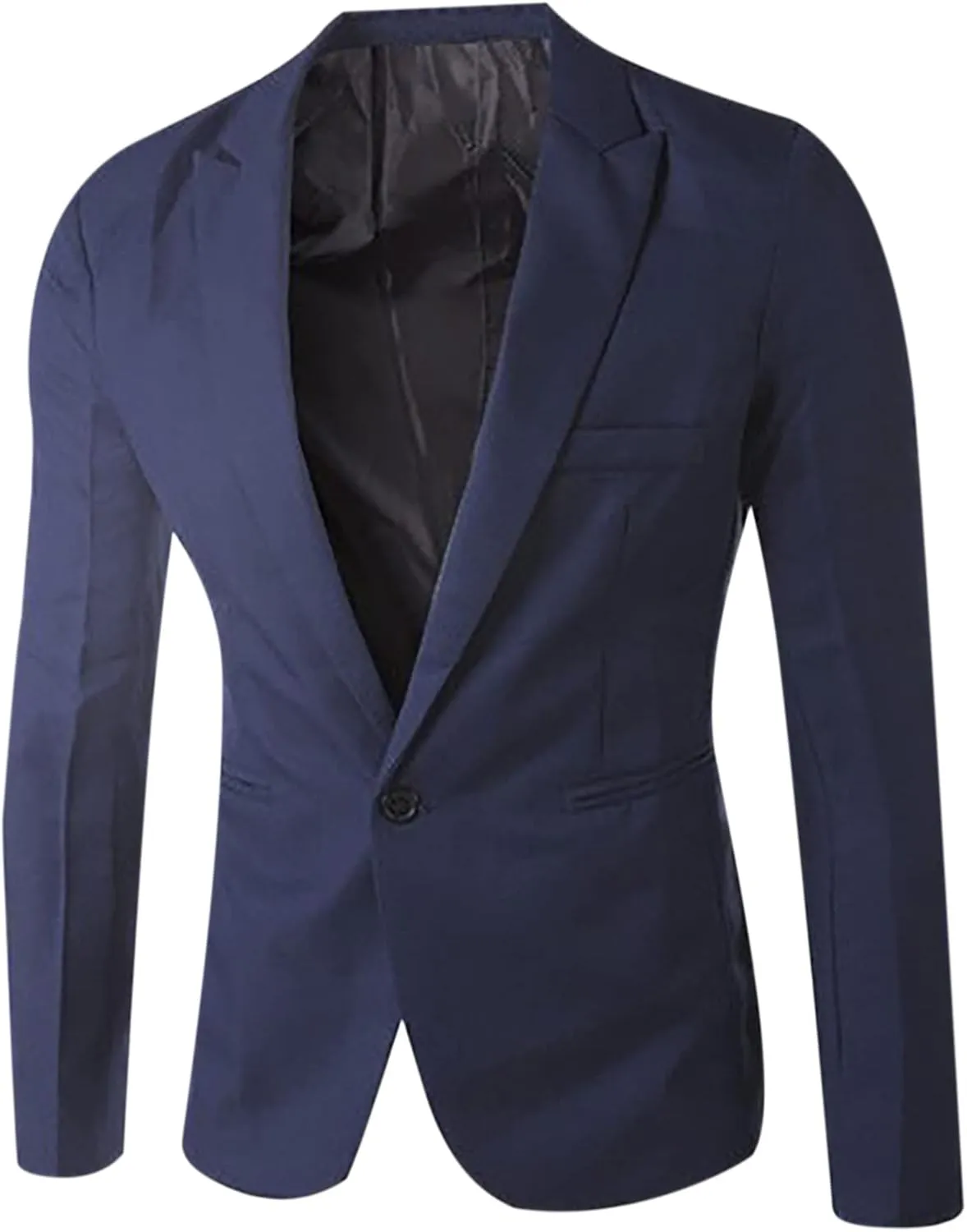 Men's Blazers Slim Fit Business Sport Coat One Button Solid Lightweight Suit Jacket for Wedding Party