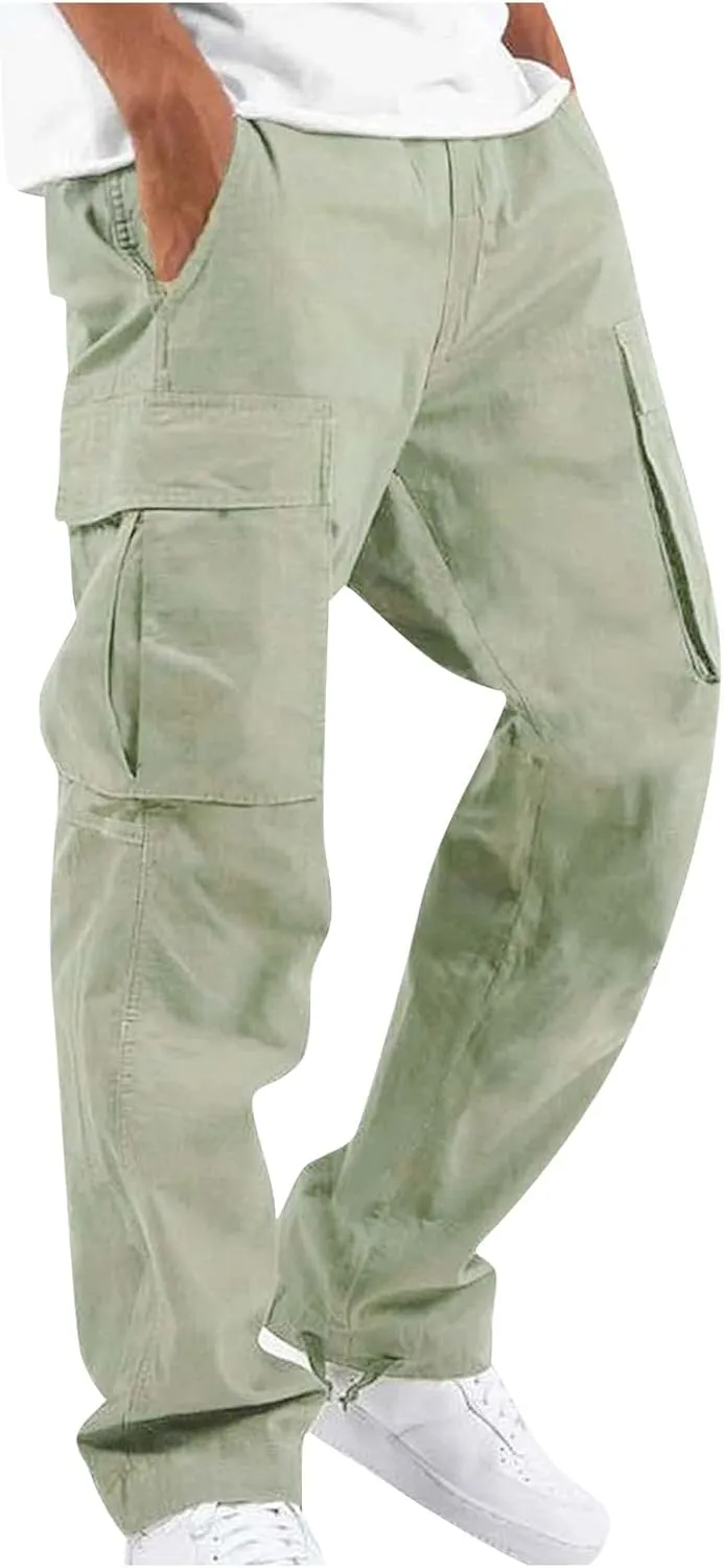 Mens Cargo Pants Lightweight Outdoor Comfort Fishing Work Pants Stretch Travel Regular Ripstop Camping Hiking Pants