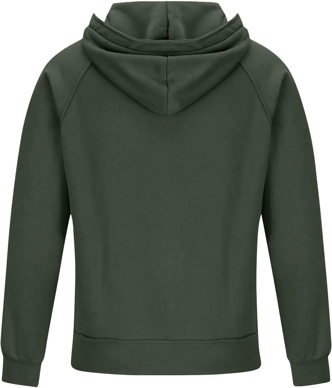 Men's Full-Zip Green Hoodie with Multiple Pockets, Soft Fleece, Adjustable Drawstring Hood, Casual Wear