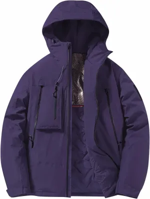 Mens Jacket Winter Zip Up Hoodies Casual Fashion Loose Pockets Windproof Long Sleeve Coat