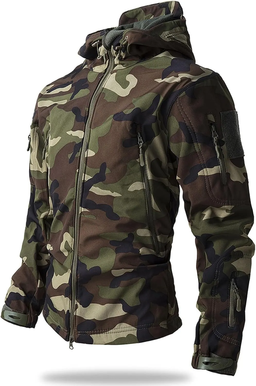 Men's Military Tactical Jackets Camouflage Softshell Fleece Fall Windbreaker Waterproof Outdoor Hooded Rain Coats