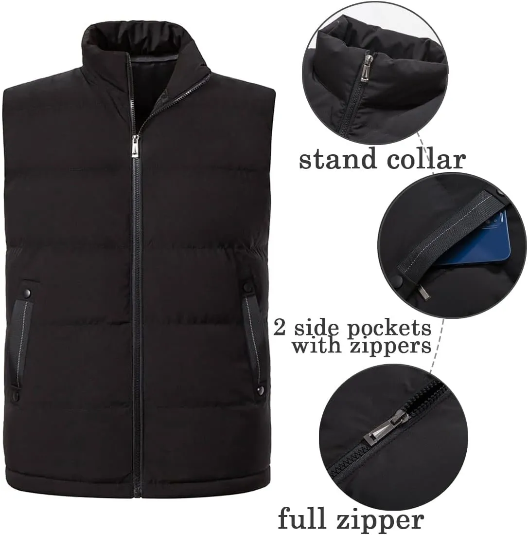 Men's Outerwear Vests Winter Warm Outdoor Padded Puffer Lightweight Vest