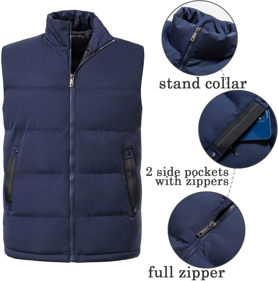 Men's Outerwear Vests Winter Warm Outdoor Padded Puffer Lightweight Vest