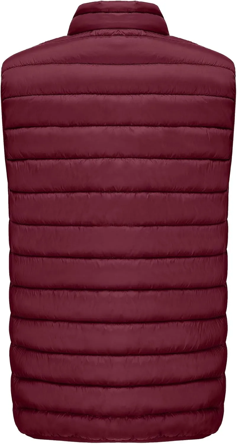 Men's Puffer Vest Outerwear Winter Warm Sleeveless Jacket Zipper Quilted Puffy Vests Size M To 2XL
