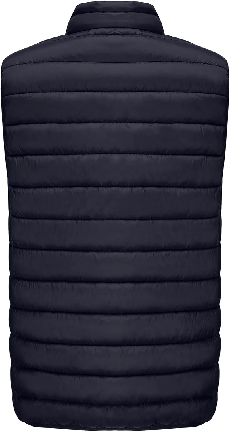 Men's Puffer Vest Outerwear Winter Warm Sleeveless Jacket Zipper Quilted Puffy Vests Size M To 2XL