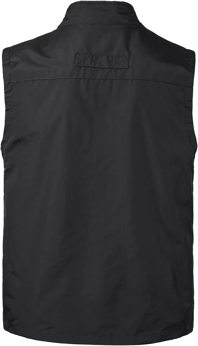 Mens Quick Dry Fishing Vests Lightweight Sleeveless Jackets with Zipper Pockets for Travel Hiking