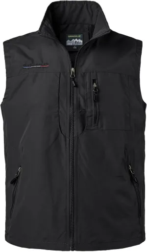 Mens Quick Dry Fishing Vests Lightweight Sleeveless Jackets with Zipper Pockets for Travel Hiking