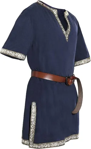 Mens Renaissance Shirts Medieval Costume Halloween Tunic Vintage Shirts Viking Knight Pirate Warrior Top with Belt Tops