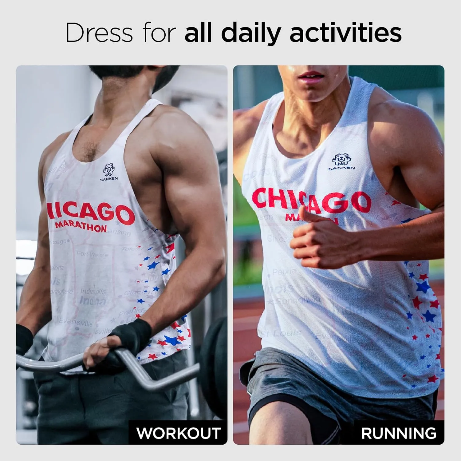 Men's Seamless Running Tank Tops Ultra Lightweight Marathon Singlets Breathable Race Vests Quick Dry Sleeveless Shirt