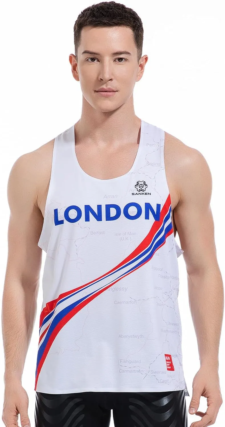 Men's Seamless Running Tank Tops Ultra Lightweight Marathon Singlets Breathable Race Vests Quick Dry Sleeveless Shirt