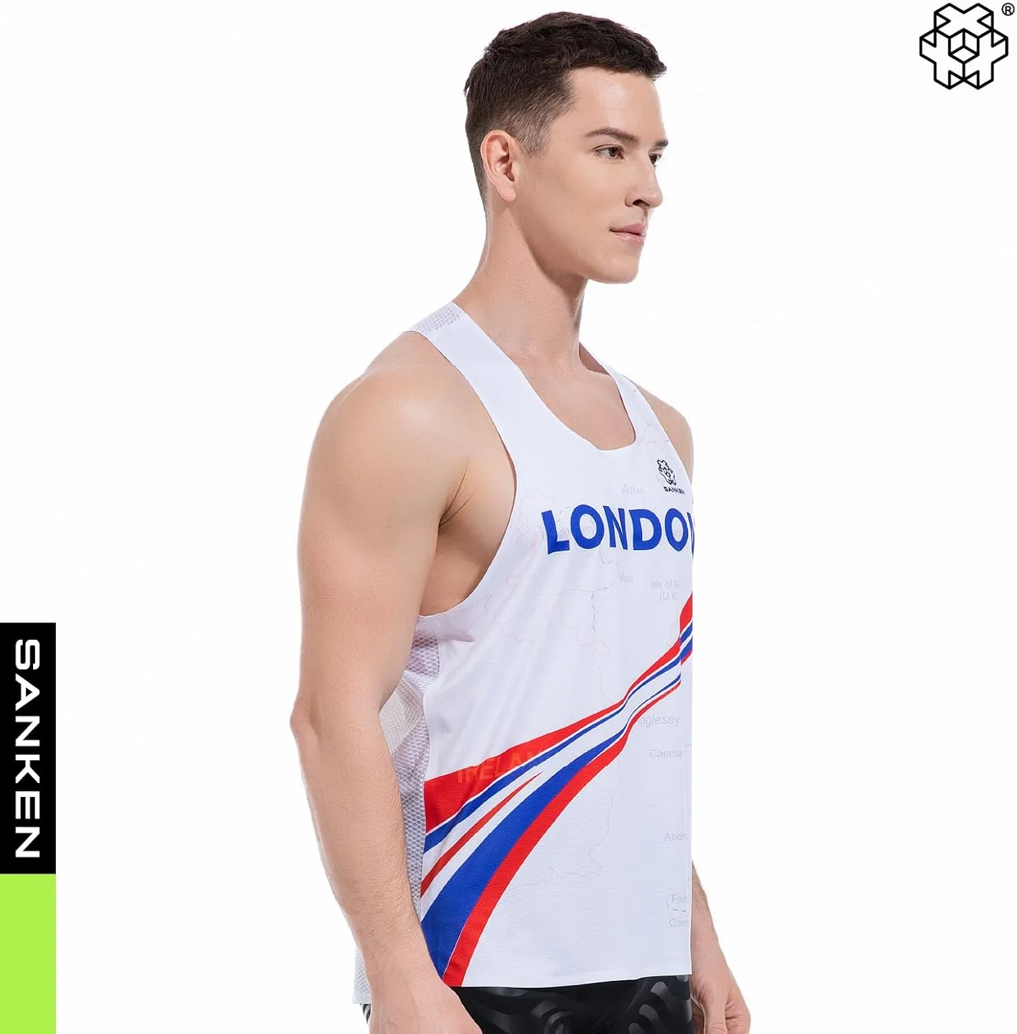 Men's Seamless Running Tank Tops Ultra Lightweight Marathon Singlets Breathable Race Vests Quick Dry Sleeveless Shirt