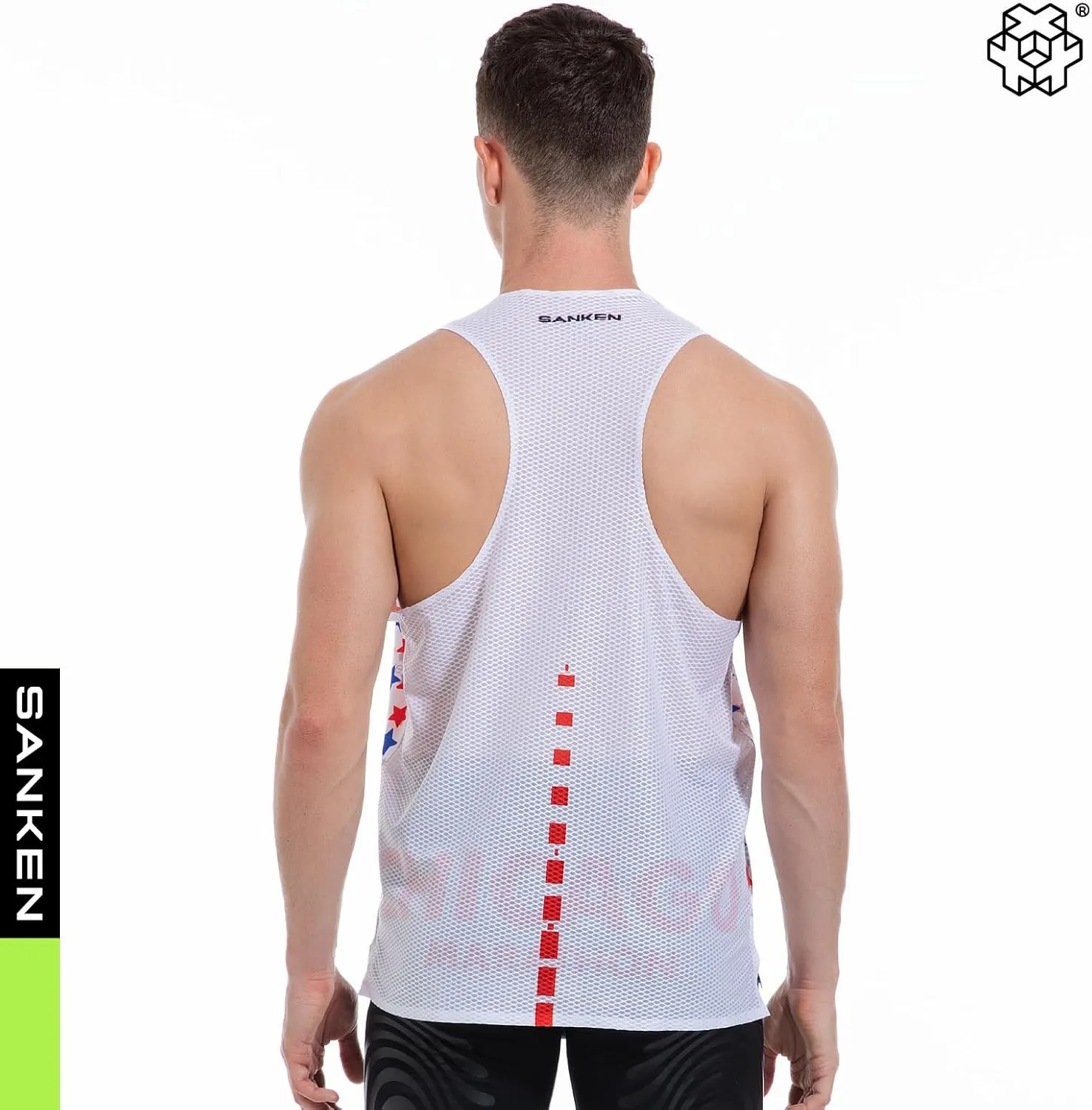 Men's Seamless Running Tank Tops Ultra Lightweight Marathon Singlets Breathable Race Vests Quick Dry Sleeveless Shirt