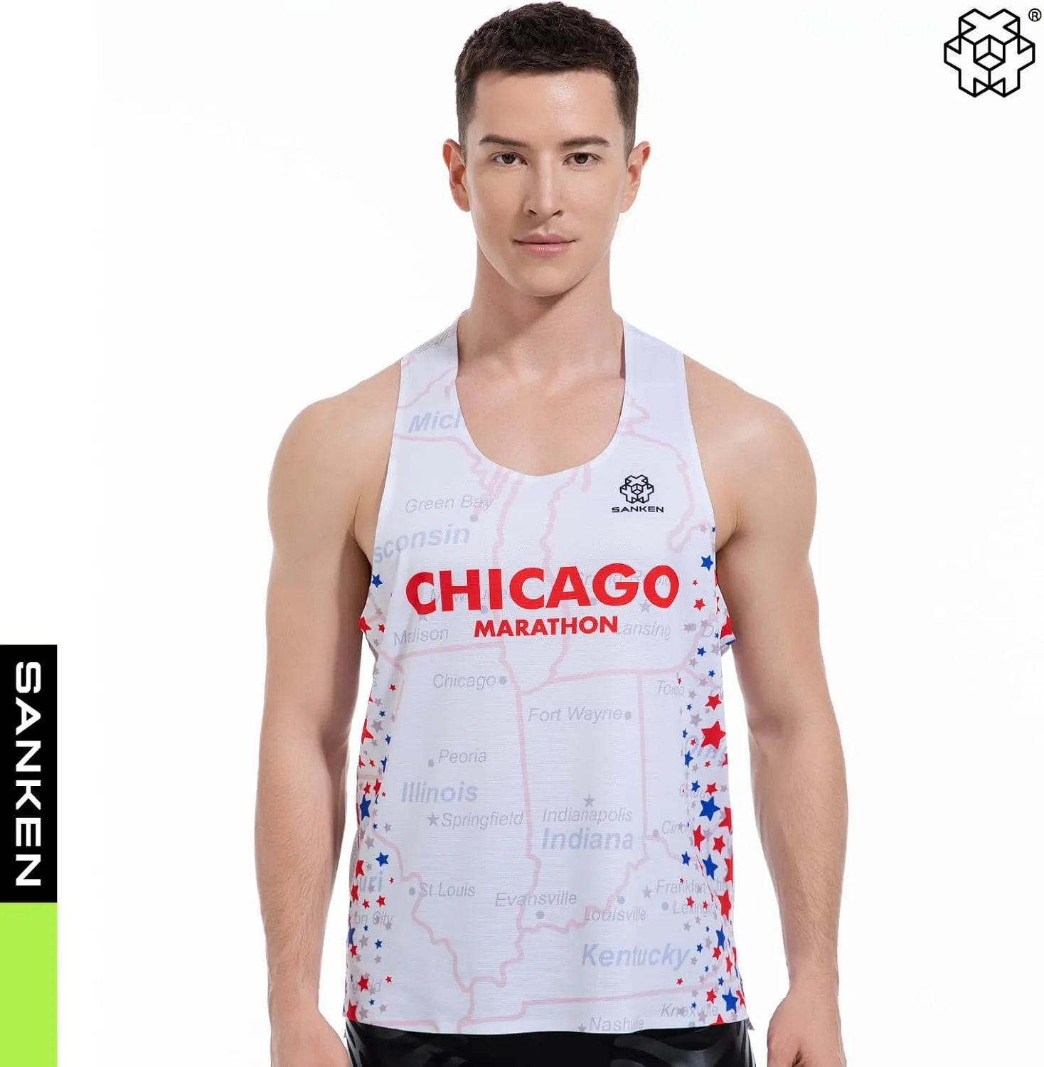Men's Seamless Running Tank Tops Ultra Lightweight Marathon Singlets Breathable Race Vests Quick Dry Sleeveless Shirt