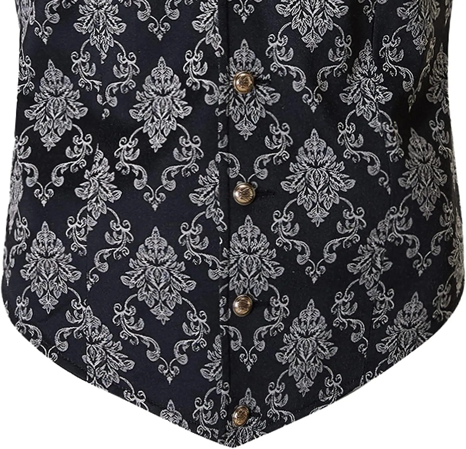 Mens Suit Vest Paisley Floral Victorian Vests Steampunk Gothic Waistcoat & bow tie Pocket Square