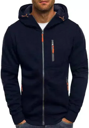 Mens Ultimate Full-Zip Hoodie Men's Spring And Autumn Long Sleeve Half Zip Hoodie Collar Drawstring Hoodies Pullover