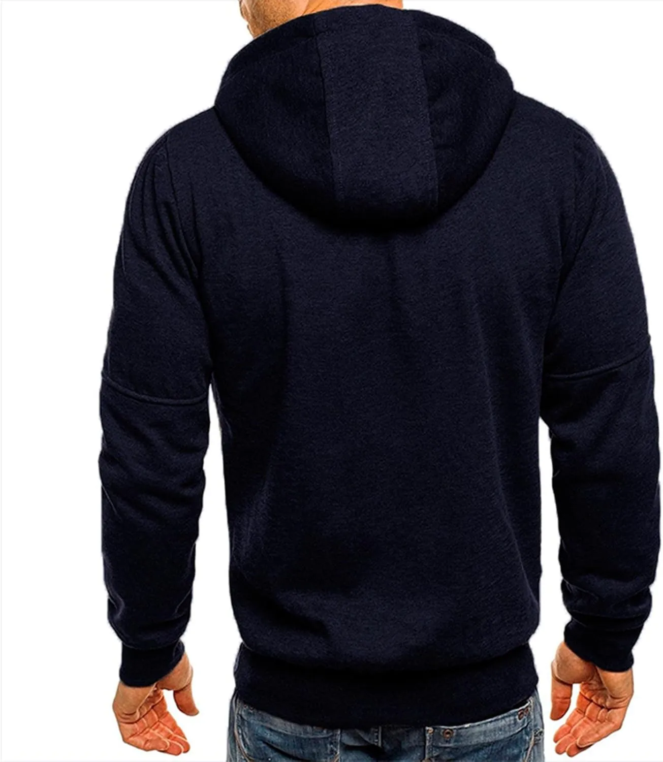 Mens Ultimate Full-Zip Hoodie Men's Spring And Autumn Long Sleeve Half Zip Hoodie Collar Drawstring Hoodies Pullover