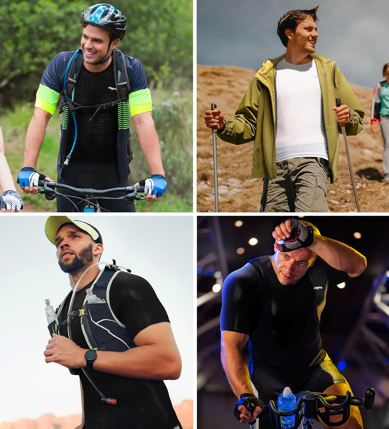 Mens Vests/Short Sleeve Biking Base Layer Mesh Sleeveless Cycling Baselayer Bicycle Ultralight Undershirts