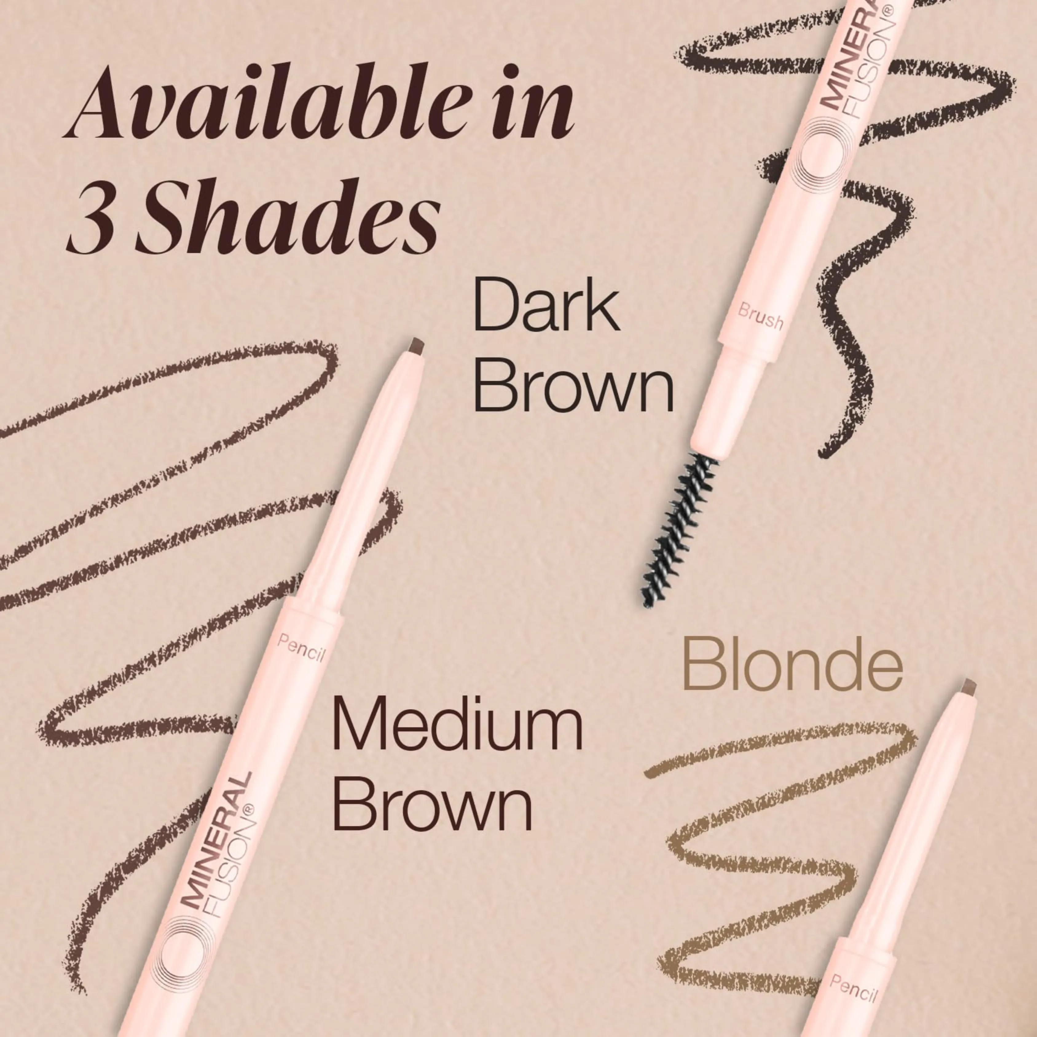 Mineral Fusion, Retractable Brow Pencil, Dark Brown