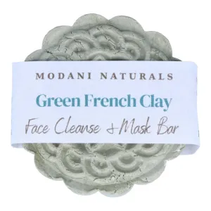 Modani Naturals Cleanse & Mask Bar - French Green Clay (approx 90g)