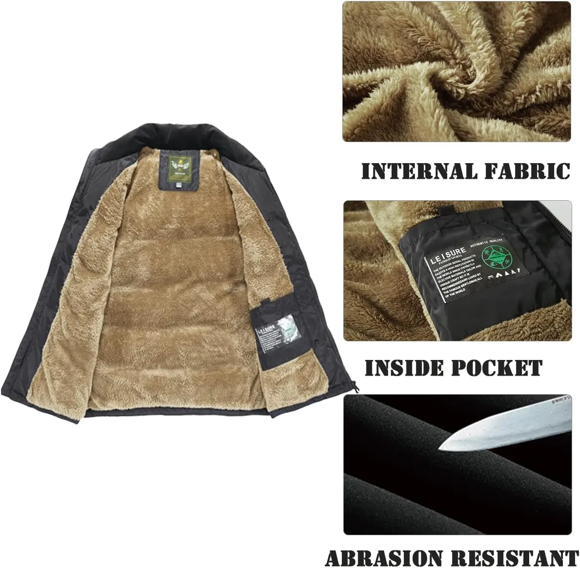 Msmsse Men's Winter Outerwear Vests Puffer Fleece Lined Quilted Vest Casual Sleeveless Jacket