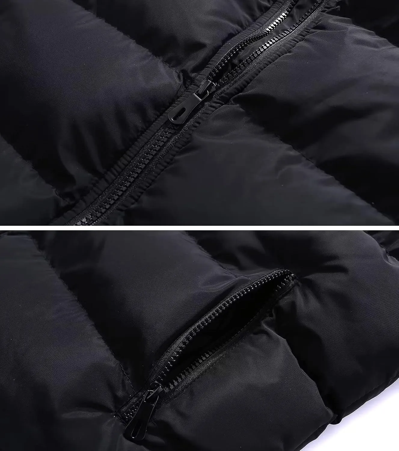 Msmsse Men's Winter Outerwear Vests Puffer Fleece Lined Quilted Vest Casual Sleeveless Jacket