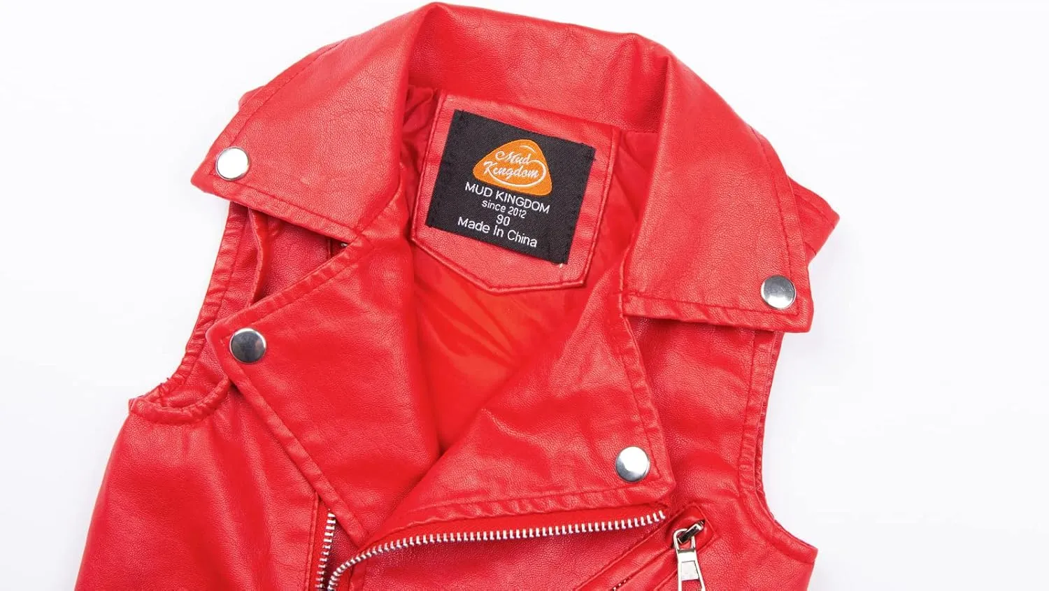 Mud Kingdom Kids Boys Faux Leather Motorcycle Vests PU Sleeveless Zipper Multi-pocket Fashion