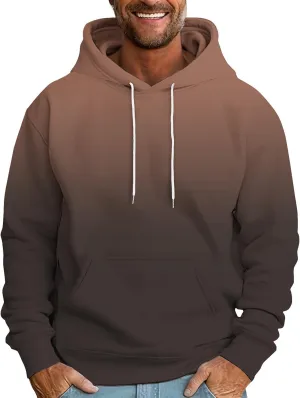 Muscularfit Mens Hooded Sweatshirt Drawstring Long Sleeve Gradient Color Casual Pullover Shirt Gym Athletic Oversized Hoodie