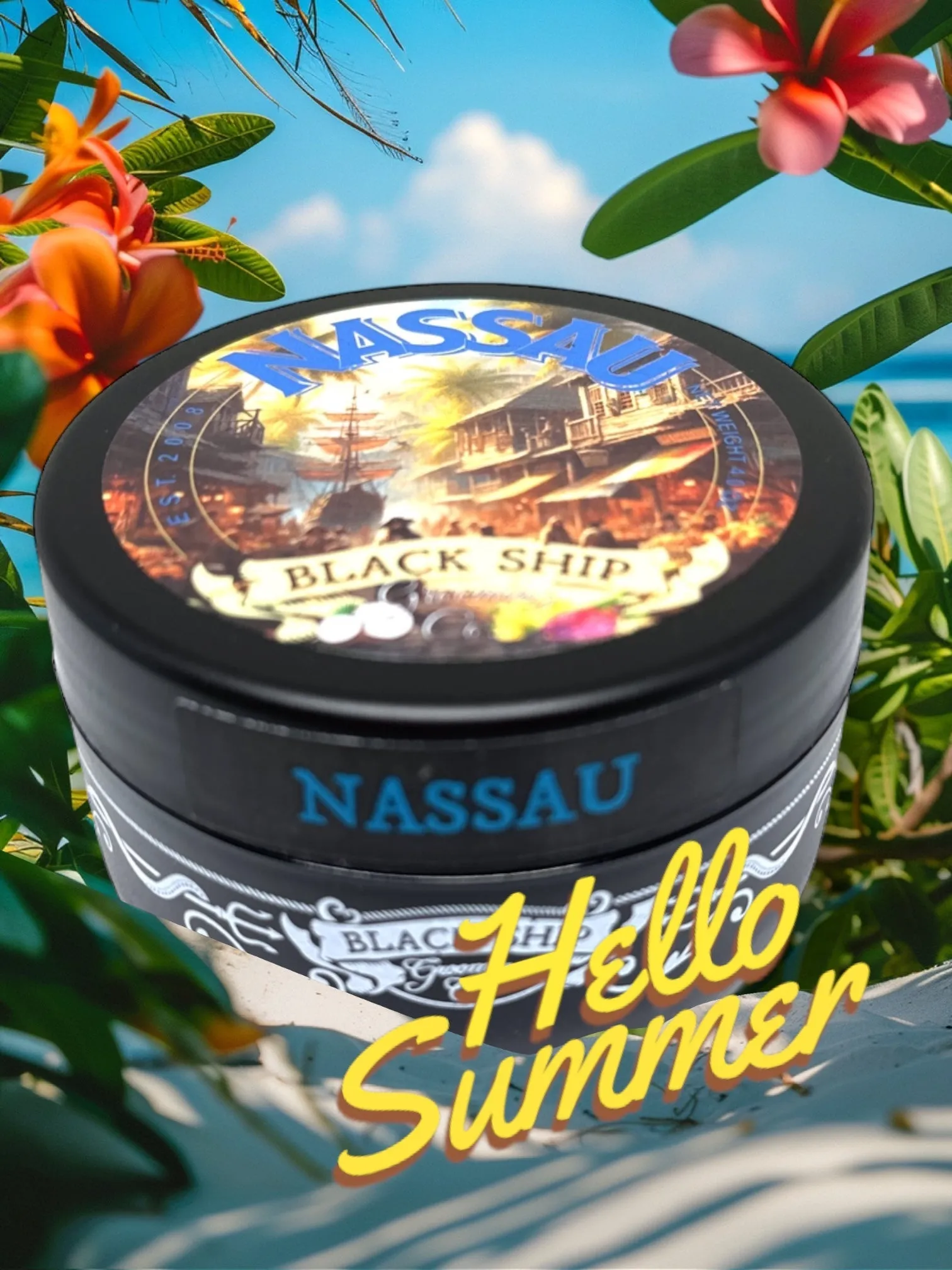 Nassau Shaving Cream: Tropical Infusion of Coconut, Mango, Pineapple & Hibiscus for Exotic Skin Care