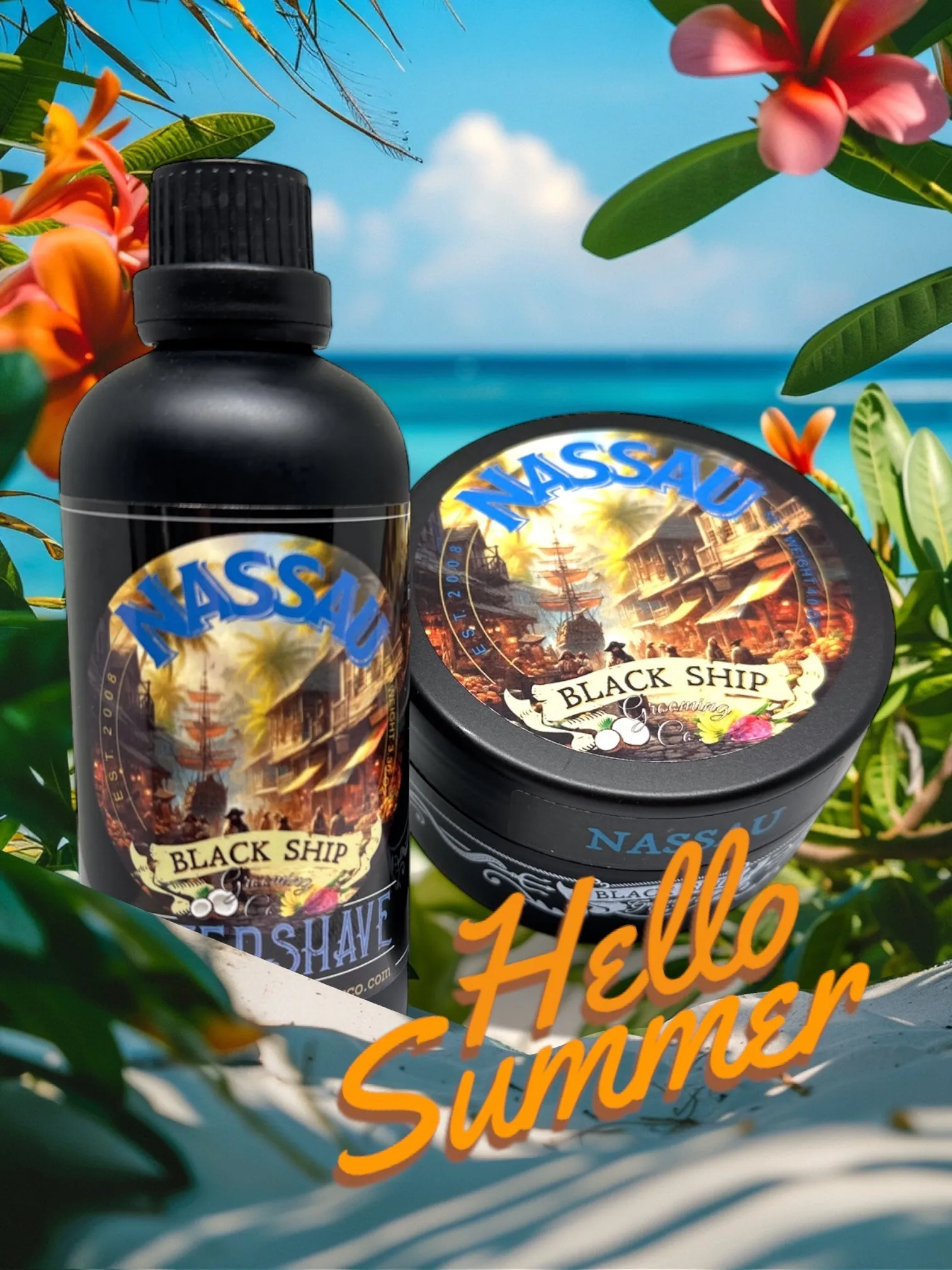 Nassau Shaving Cream: Tropical Infusion of Coconut, Mango, Pineapple & Hibiscus for Exotic Skin Care