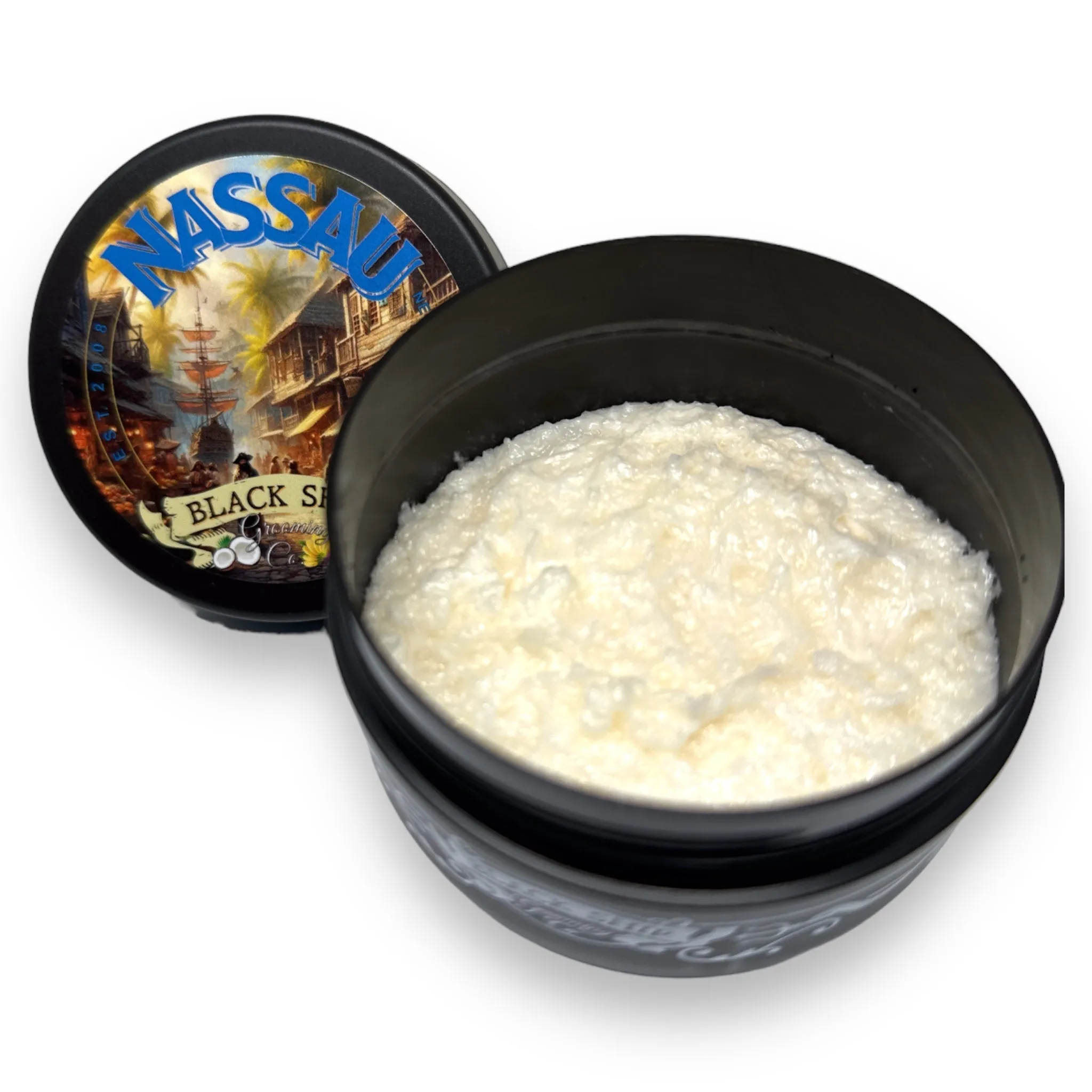 Nassau Shaving Cream: Tropical Infusion of Coconut, Mango, Pineapple & Hibiscus for Exotic Skin Care