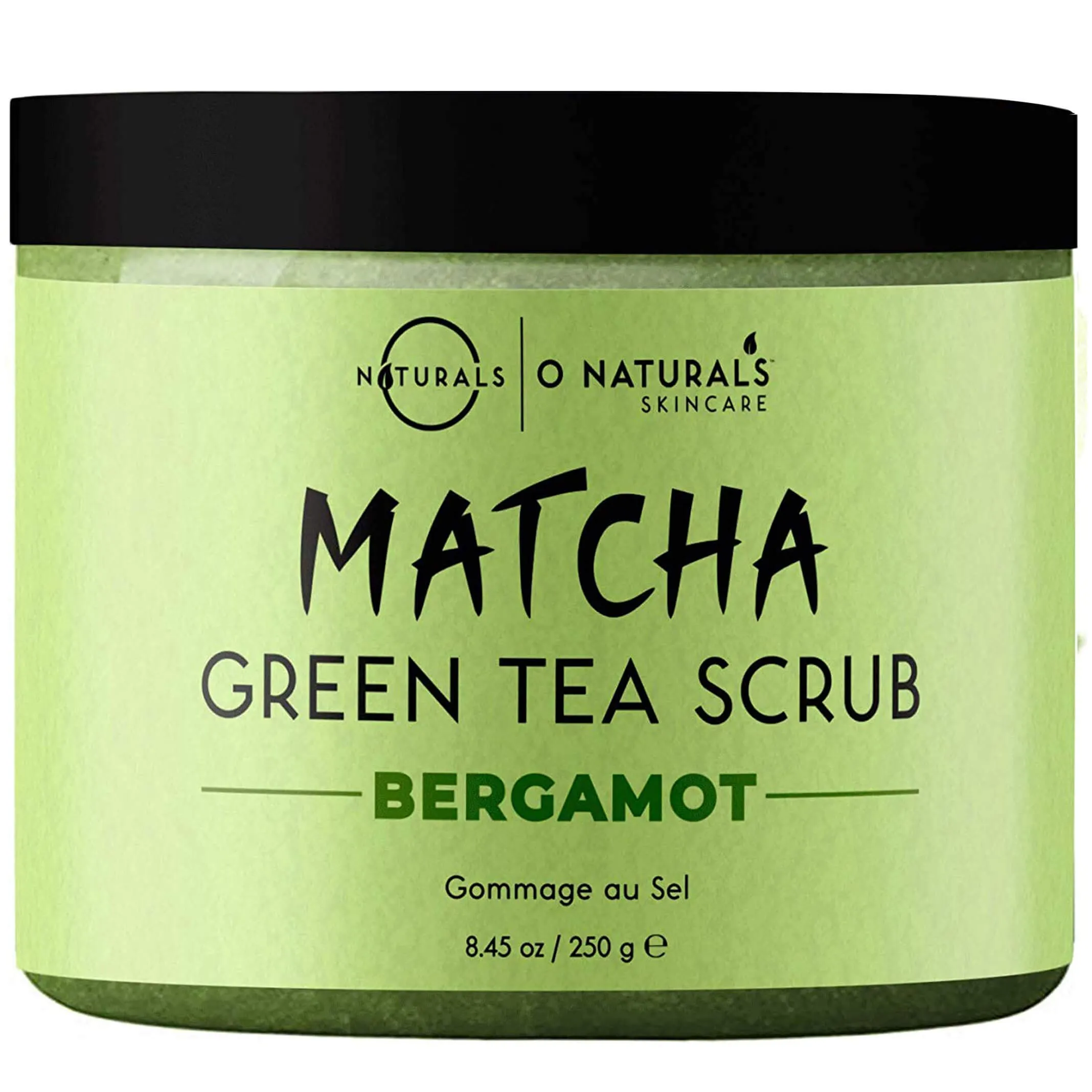 O Naturals Mens Exfoliating Matcha & Bergamot Scrub, for Face Body & Foot. Anti-Aging Mens Skin Care Routine. Blackhead & Helps Acne Pore Minimizer Ultra Hydrating Organic Oils 8.45oz