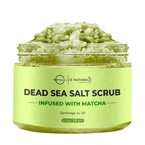 O Naturals Mens Exfoliating Matcha & Bergamot Scrub, for Face Body & Foot. Anti-Aging Mens Skin Care Routine. Blackhead & Helps Acne Pore Minimizer Ultra Hydrating Organic Oils 8.45oz