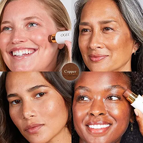 Ogee Face Stick Trio - Contour Stick Makeup Collection - Certified Organic Bronzer, Blush Stick, and Highlighter Stick for a Flawless Look