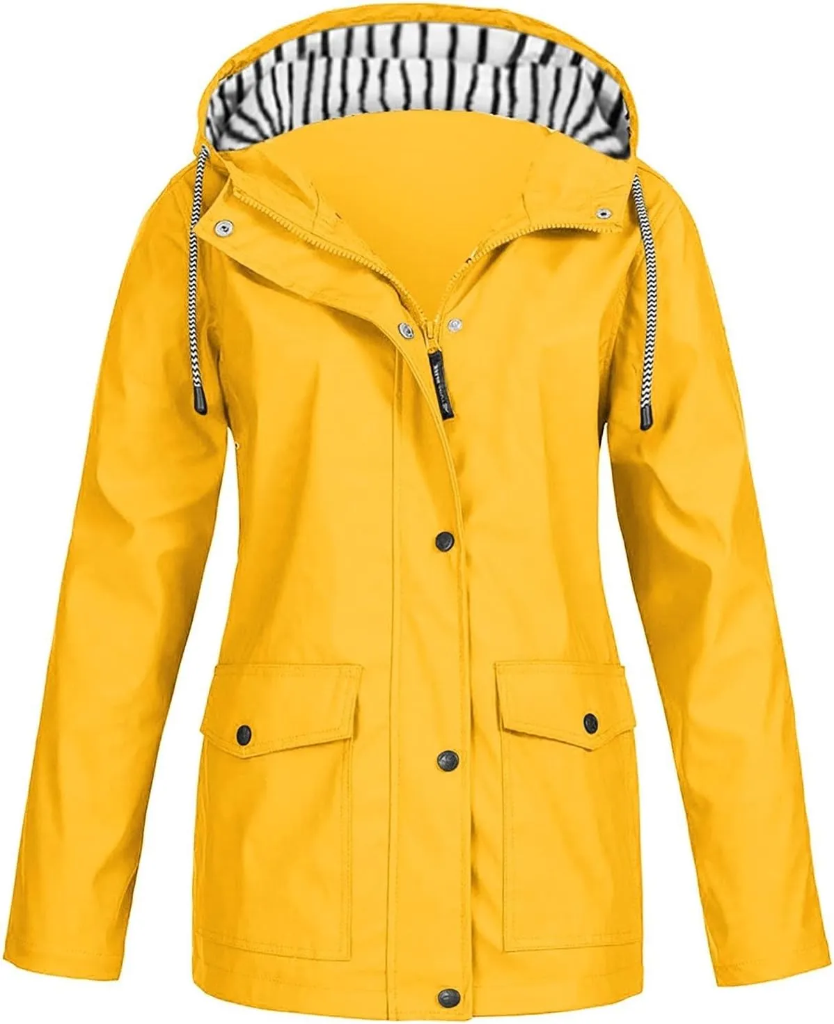 OIOLOYJM Yellow Rain Jacket Womens Waterproof with Hood Rain Coat with Hood Women Plus Size Winter Coats for Women Raincoats