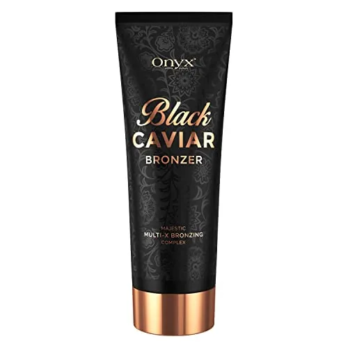 Onyx Black Caviar Dark Tanning Lotion - Black Bronzer & Tan Enhancer - Insanely Dark Tan Results - Tanning Bed Lotion for Men & Women - Tinted Moisturizer for Bronze Skin