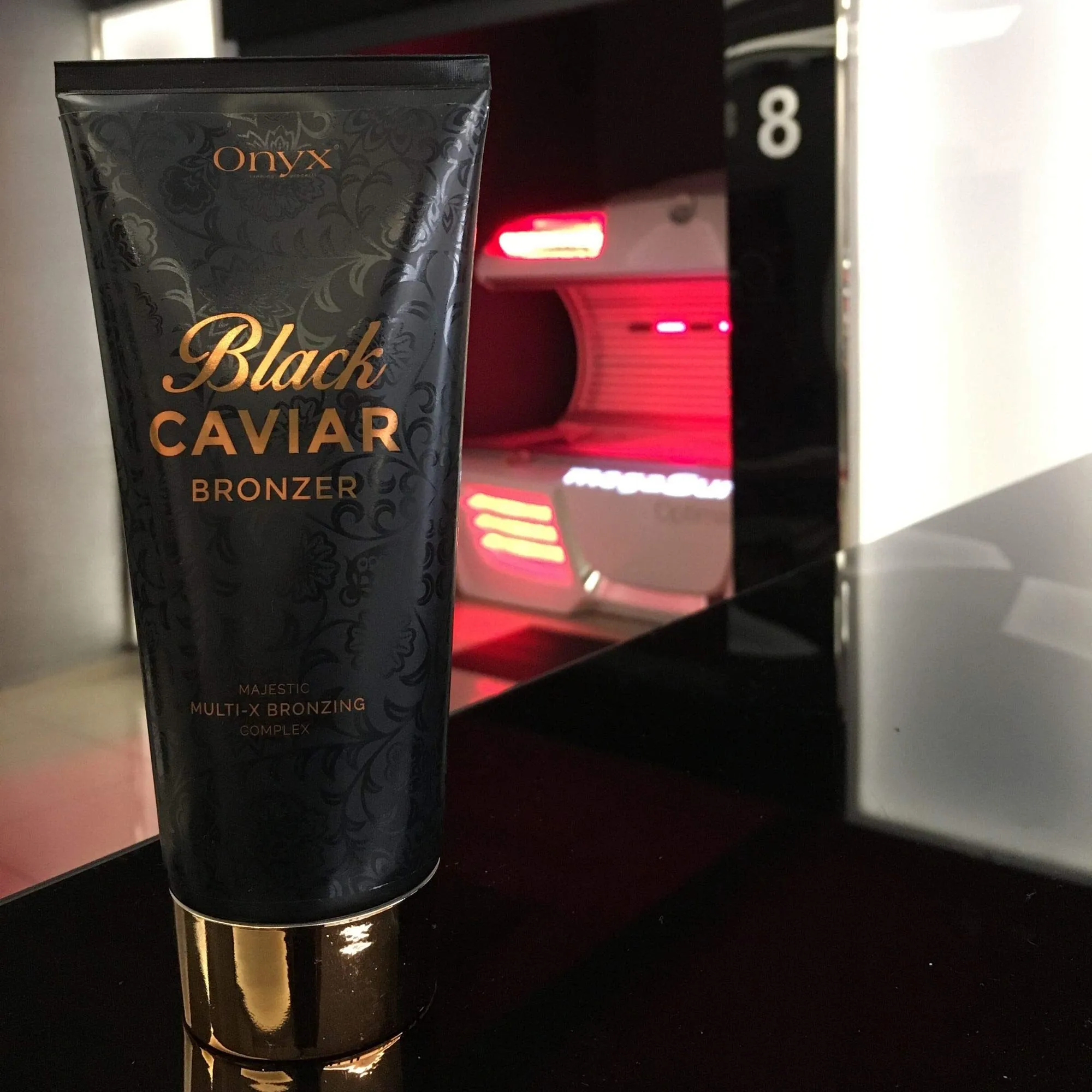 Onyx Black Caviar Dark Tanning Lotion - Black Bronzer & Tan Enhancer - Insanely Dark Tan Results - Tanning Bed Lotion for Men & Women - Tinted Moisturizer for Bronze Skin