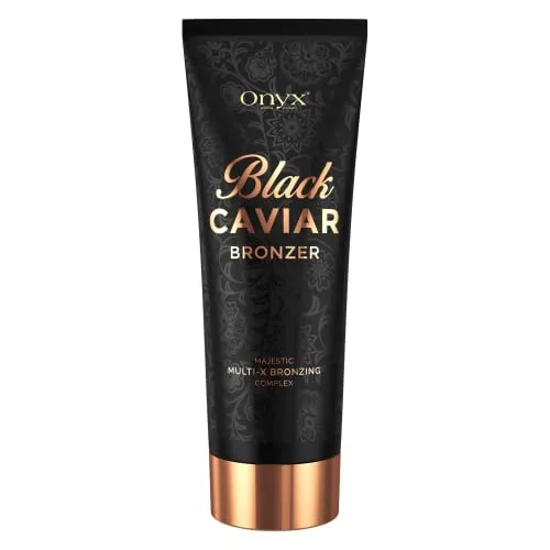 Onyx Black Caviar Dark Tanning Lotion - Black Bronzer & Tan Enhancer - Insanely Dark Tan Results - Tanning Bed Lotion for Men & Women - Tinted Moisturizer for Bronze Skin