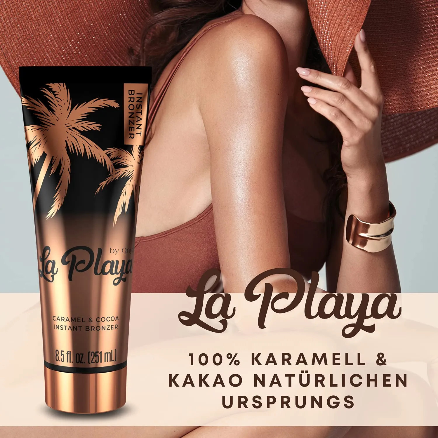 Onyx La Playa Instant Browning Lotion - Not a Self-Tanner - Tinted Moisturizer - Face Tanner - Bronzer Tanning Lotion for Glowing Skin - Natural Tan Enhancer - Sunless Tanner for Indoor & Outdoor