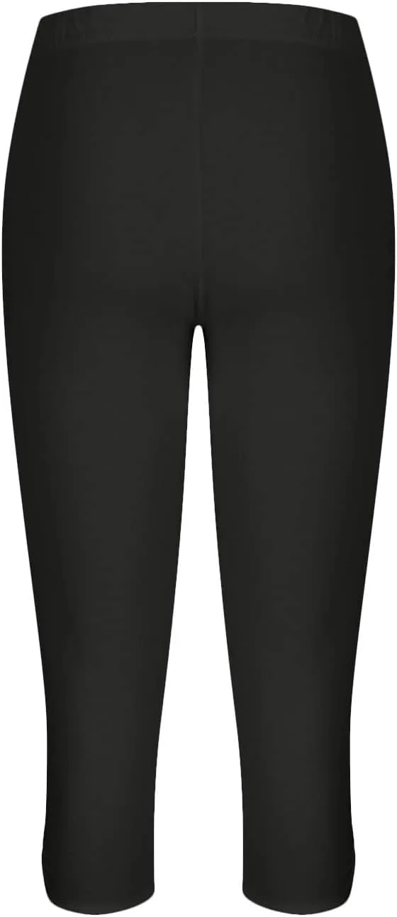Oplxuo Womens Knee Length Capri Leggings Floral Lace High Waist Leggings Skinny Cropped Workout Yoga Pants Sport Casual Pants