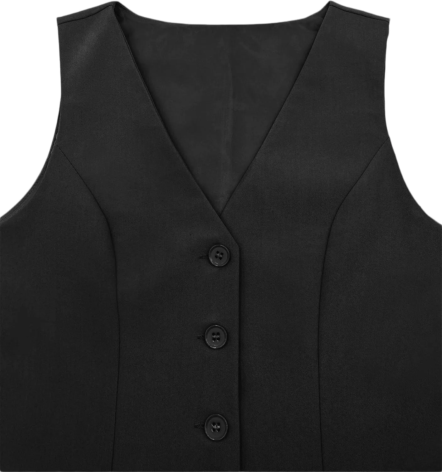 Orchidays Women's Business V Neck Sleeveless Vests Fully Lined Button Up Regular Fitted Jacket Waistcoats