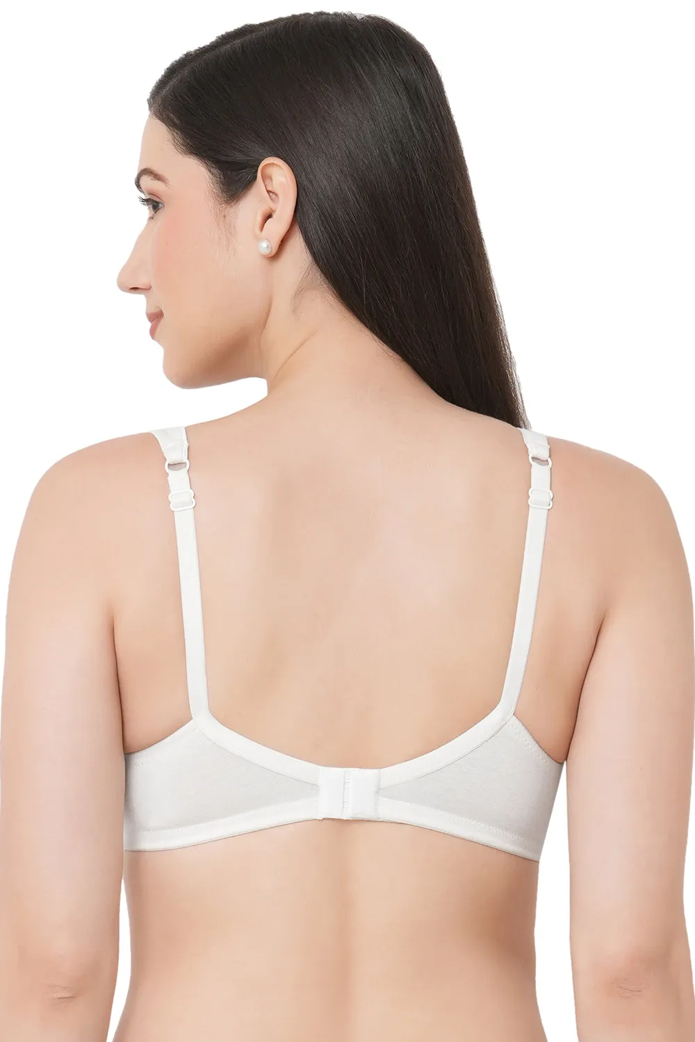 Organic Cotton  Antimicrobial  Seamless Side Support Bra-ISB057-Milky White-
