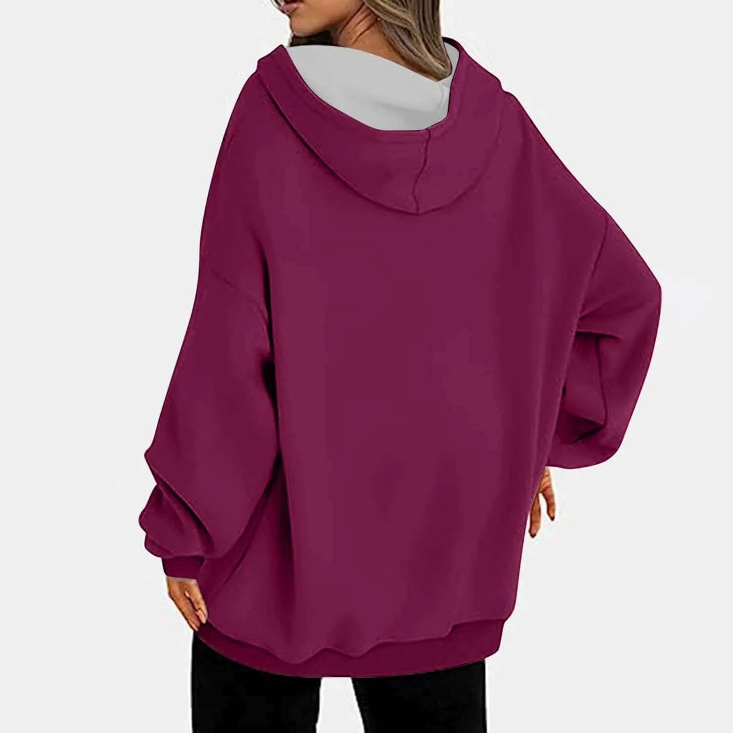 Oversized Hoodie For Women Trendy 2023 Fall Outfits Solid Long Sleeve Comfy Pullover Tops Dressy Casual Y2K Clothes
