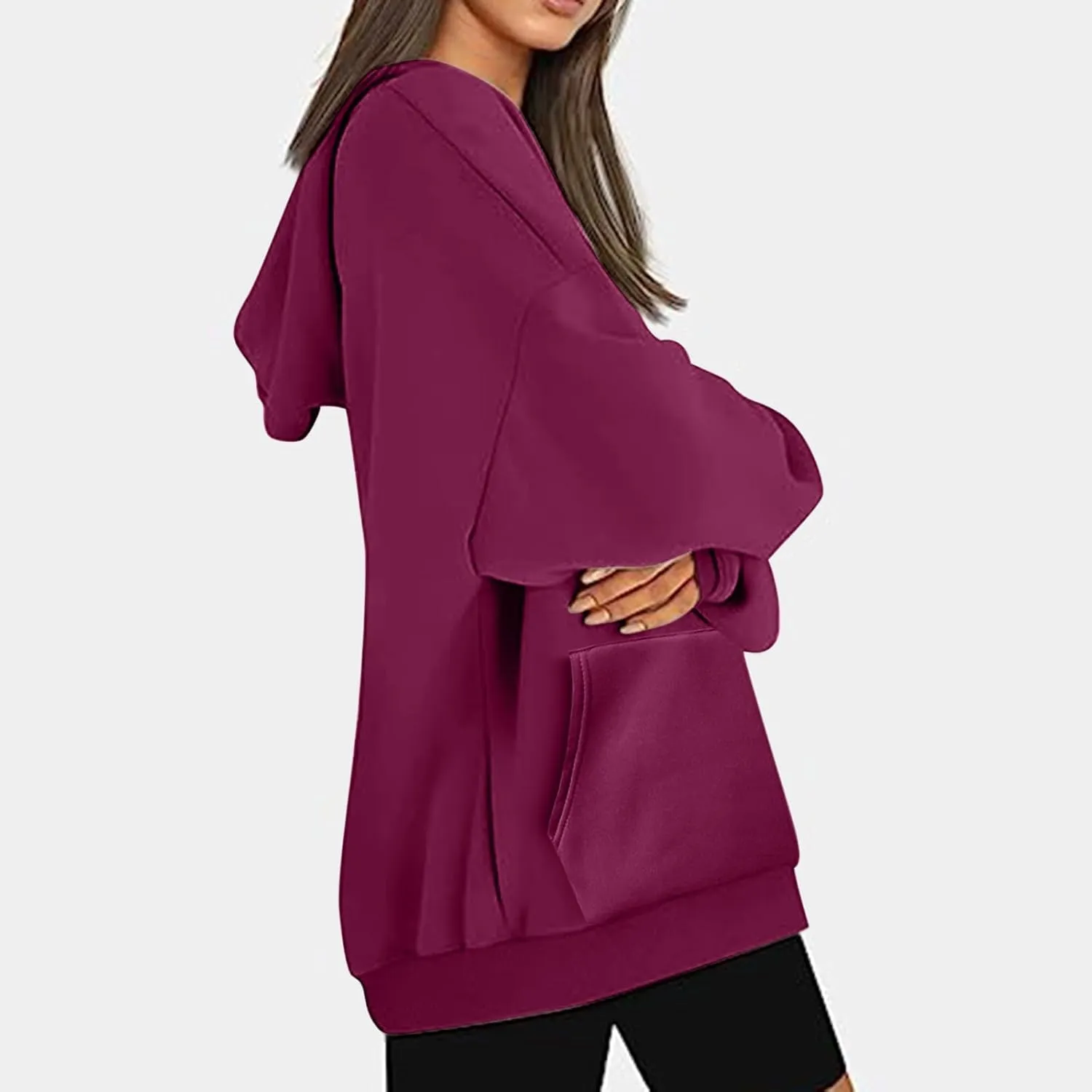 Oversized Hoodie For Women Trendy 2023 Fall Outfits Solid Long Sleeve Comfy Pullover Tops Dressy Casual Y2K Clothes