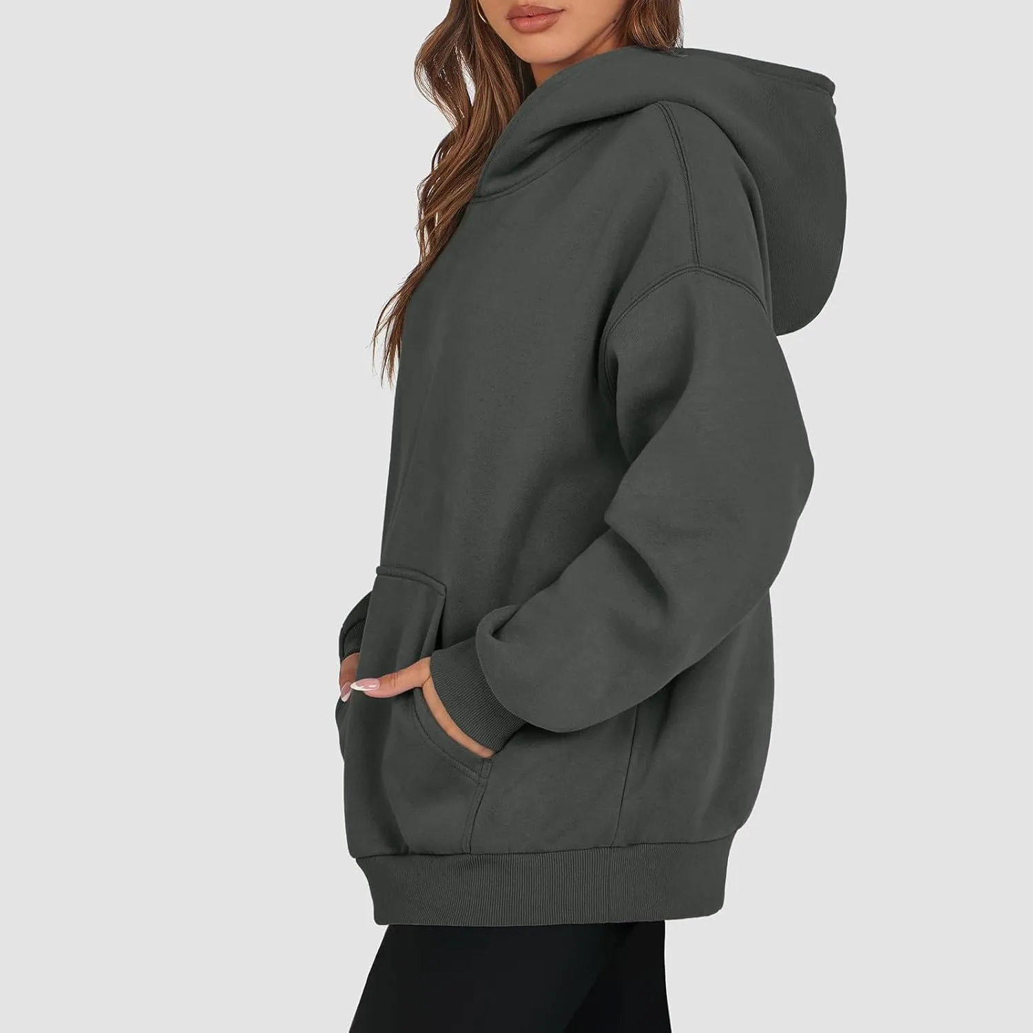 Oversized Hoodies for Women Fleece Plus Size Sweatshirts with Pocket Casual Pullover Tops Fall Winter Outfits