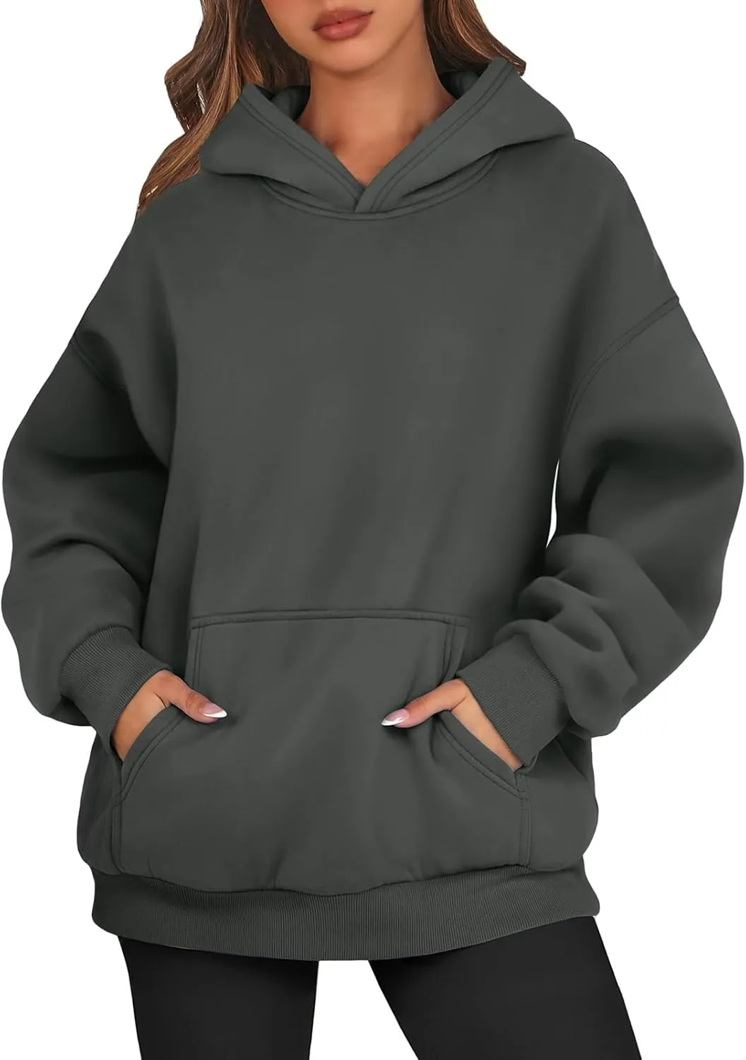 Oversized Hoodies for Women Fleece Plus Size Sweatshirts with Pocket Casual Pullover Tops Fall Winter Outfits