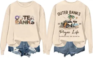 Oversized Sweatshirt for Women Crewneck Casual Tops Funny Letter Print Comfy Shirt Fashion Outfits Winter Clothes