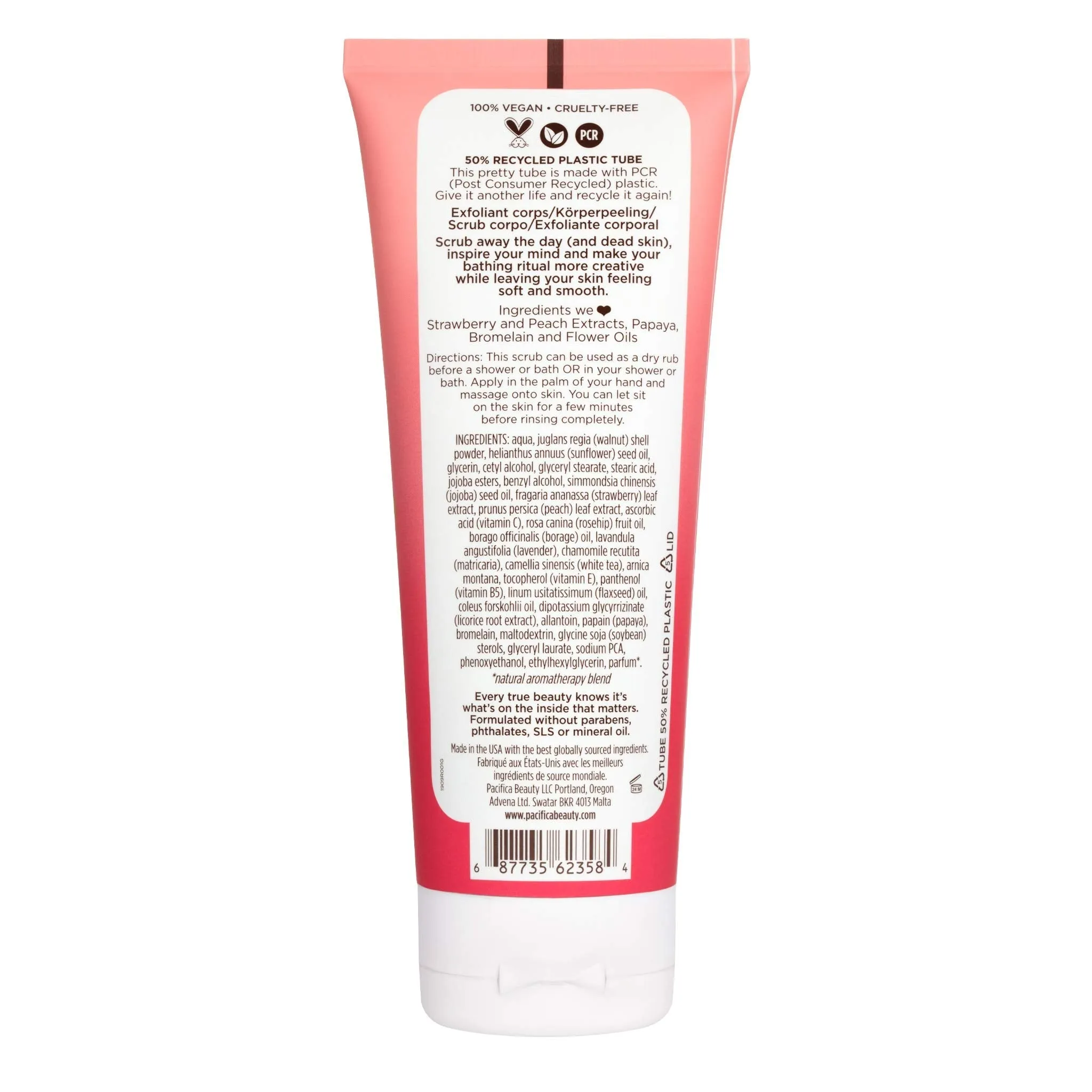 Pacifica Body Scrub - Stawberry Peach 6 oz