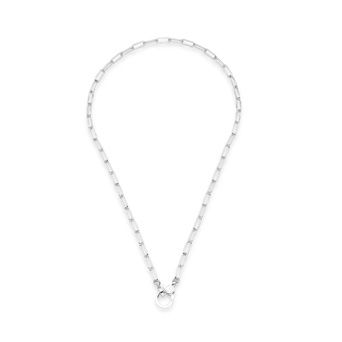 Paperclip Chain Charm Holder Necklace, 22"