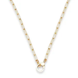 Paperclip Chain Charm Holder Necklace, 22"